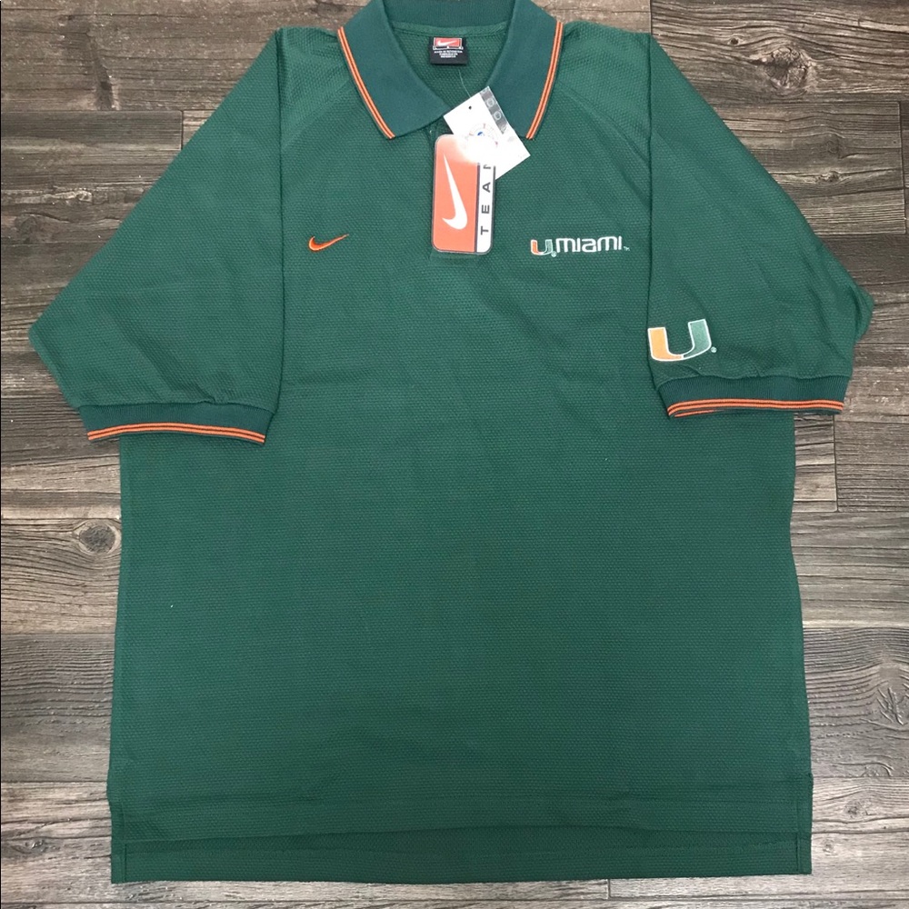 Nike University Of Miami Polo Size L NEW